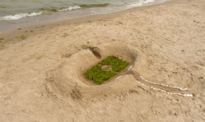 Ministadion im Sand