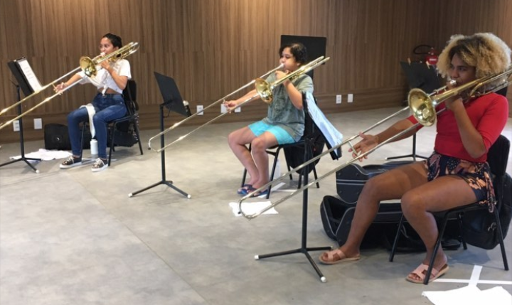 Erste Übungen nach Corona in der Musikschule